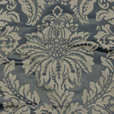 Drapery Jacquard - Graphite Leafy Damask - British Imported