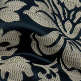 Drapery Jacquard - Ink Leafy Damask - British Imported