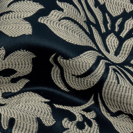 Drapery Jacquard - Ink Leafy Damask - British Imported