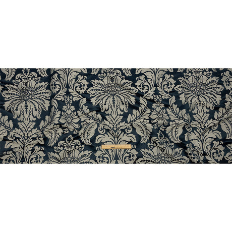 Drapery Jacquard - Ink Leafy Damask - British Imported