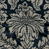 Drapery Jacquard - Ink Leafy Damask - British Imported