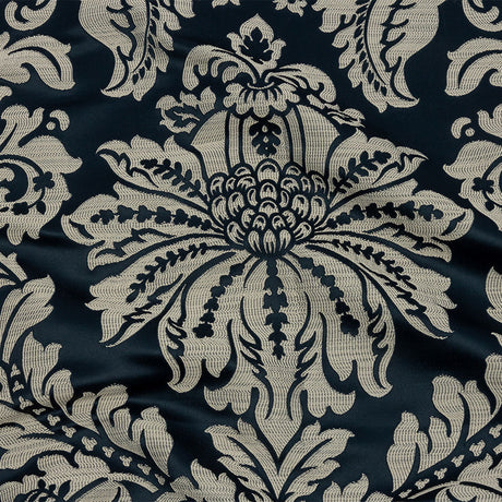 Drapery Jacquard - Ink Leafy Damask - British Imported