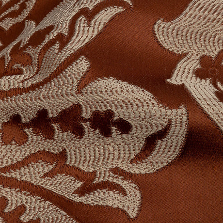 Drapery Jacquard - Rust Leafy Damask - British Imported