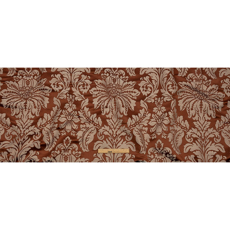 Drapery Jacquard - Rust Leafy Damask - British Imported