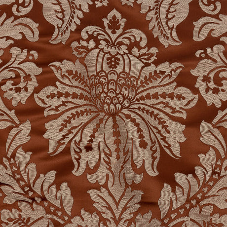 Drapery Jacquard - Rust Leafy Damask - British Imported