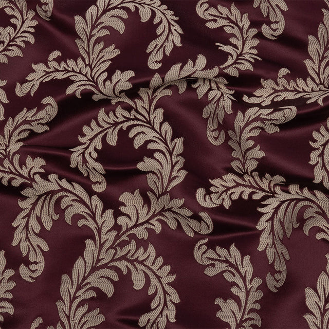 Drapery Jacquard - Berry Elegant Ferns - British Imported