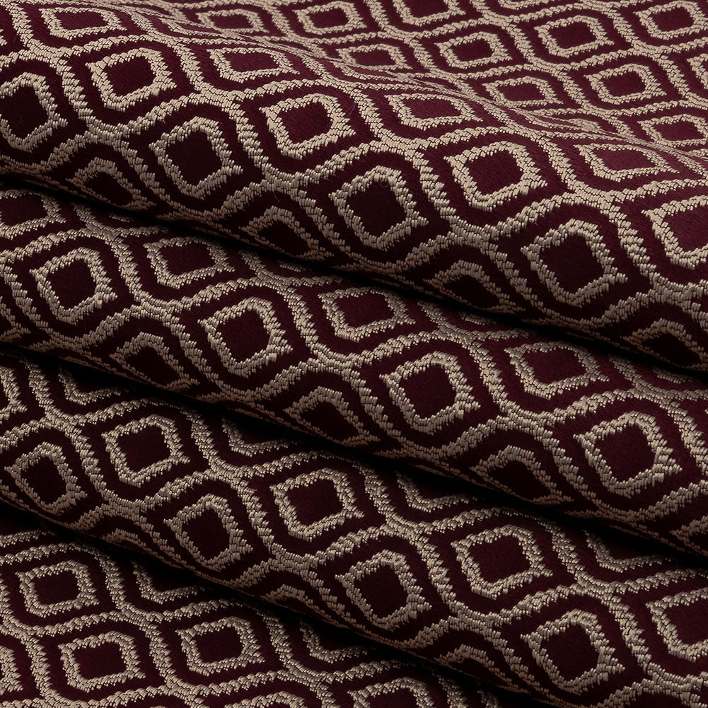 Drapery Jacquard - Berry Simple Ogees - British Imported