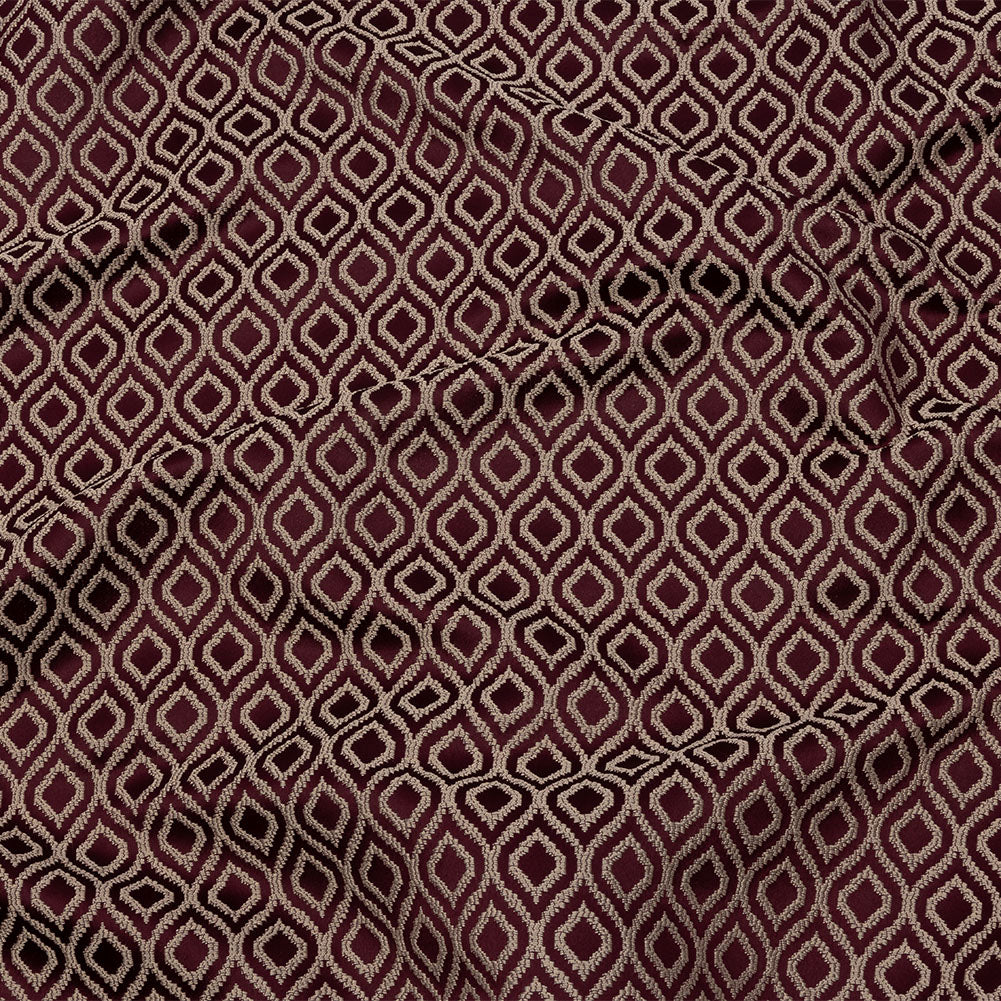 Drapery Jacquard - Berry Simple Ogees - British Imported