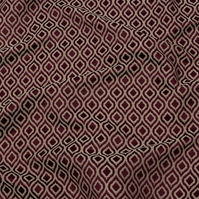 Drapery Jacquard - Berry Simple Ogees - British Imported