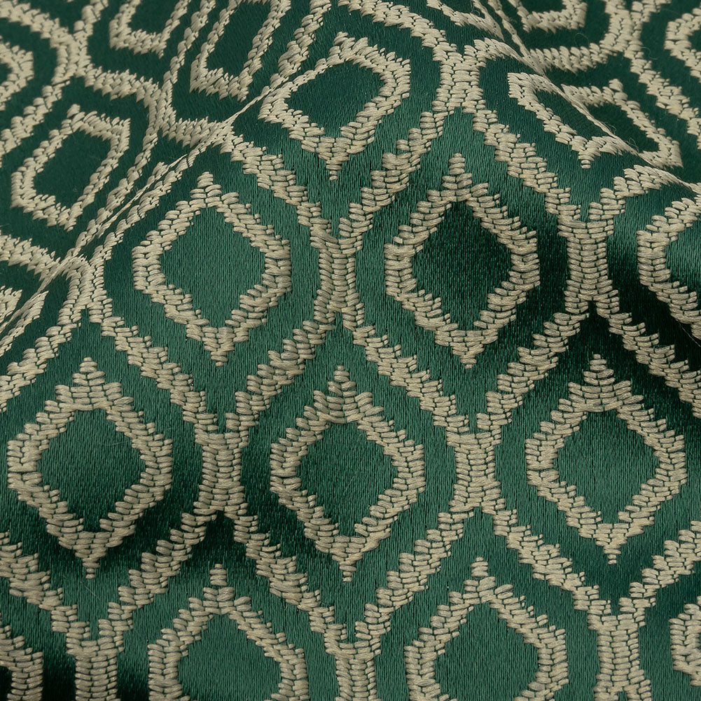 Drapery Jacquard - Emerald Simple Ogees - British Imported