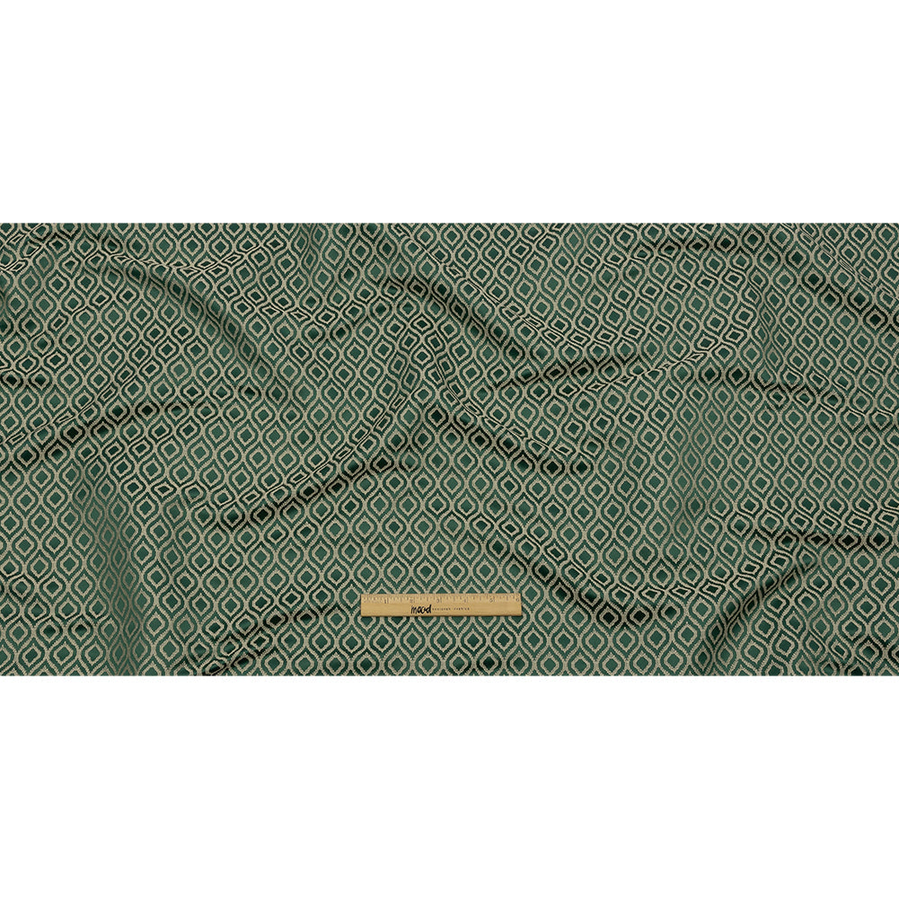 Drapery Jacquard - Emerald Simple Ogees - British Imported