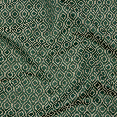 Drapery Jacquard - Emerald Simple Ogees - British Imported