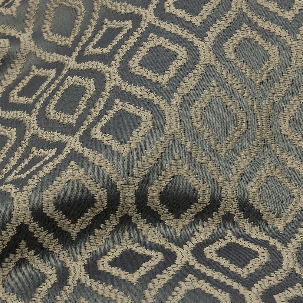 Drapery Jacquard - Graphite Simple Ogees - British Imported