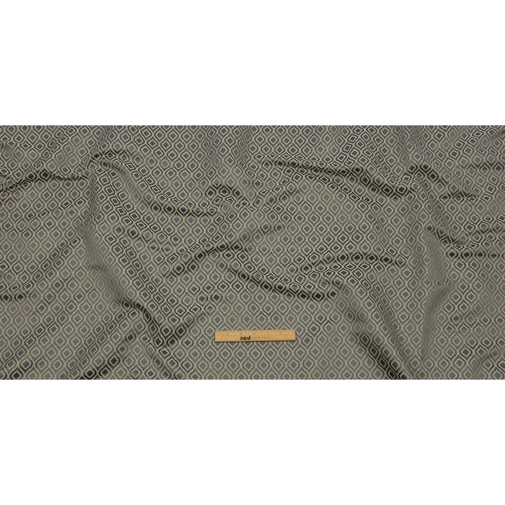 Drapery Jacquard - Graphite Simple Ogees - British Imported