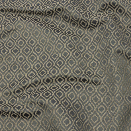 Drapery Jacquard - Graphite Simple Ogees - British Imported