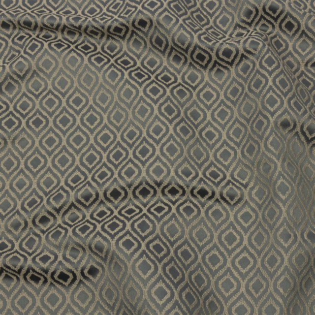 Drapery Jacquard - Graphite Simple Ogees - British Imported