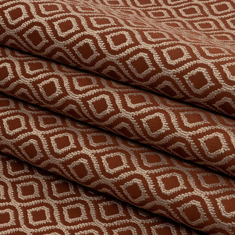 Drapery Jacquard - Rust Simple Ogees - British Imported