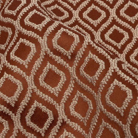 Drapery Jacquard - Rust Simple Ogees - British Imported