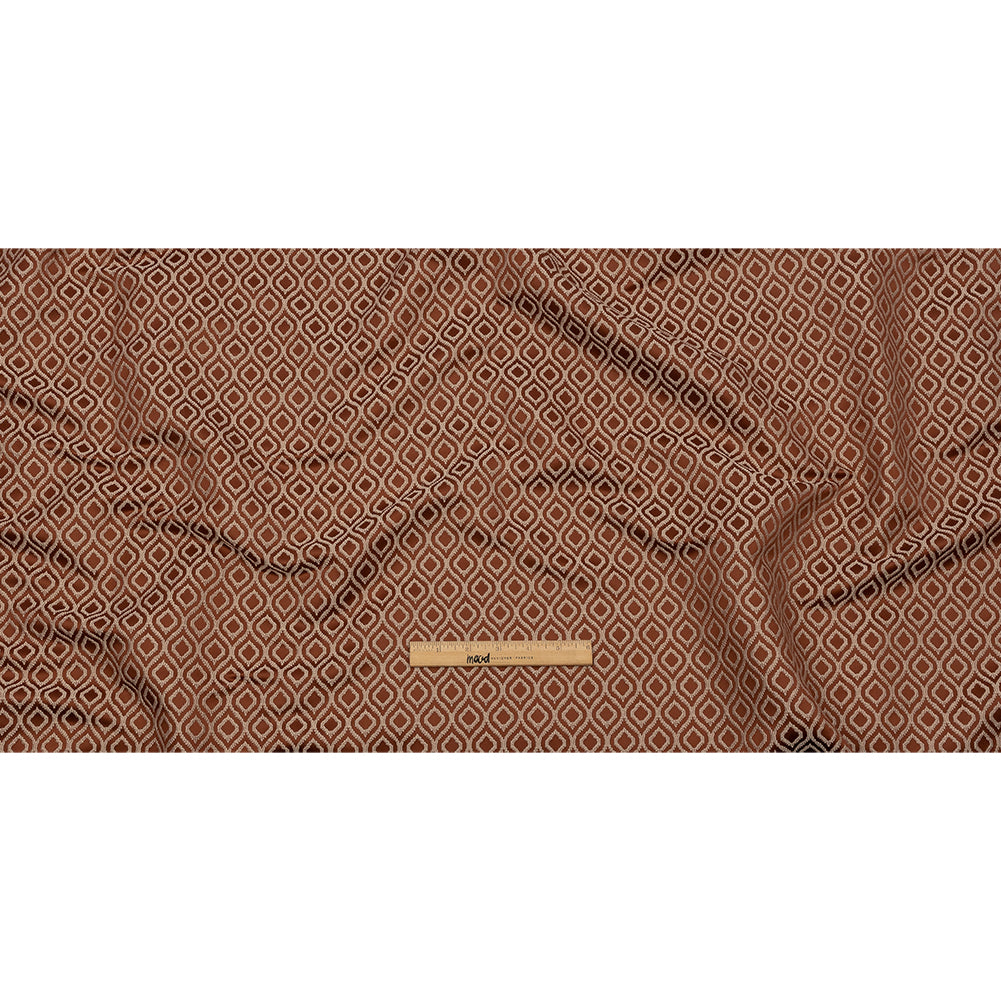 Drapery Jacquard - Rust Simple Ogees - British Imported