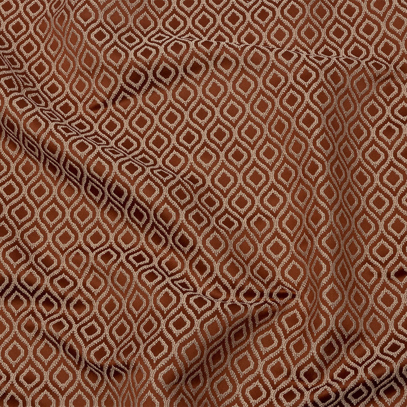 Drapery Jacquard - Rust Simple Ogees - British Imported