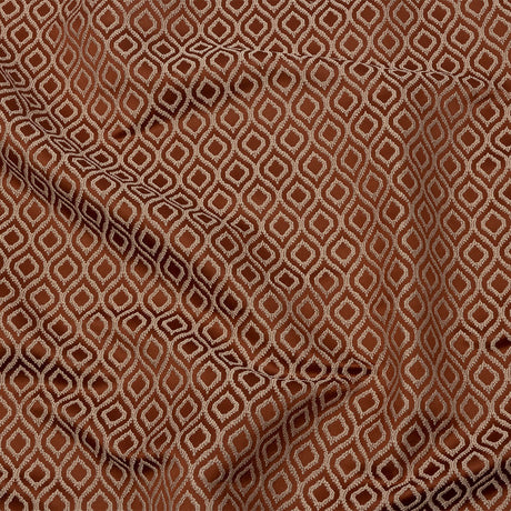Drapery Jacquard - Rust Simple Ogees - British Imported