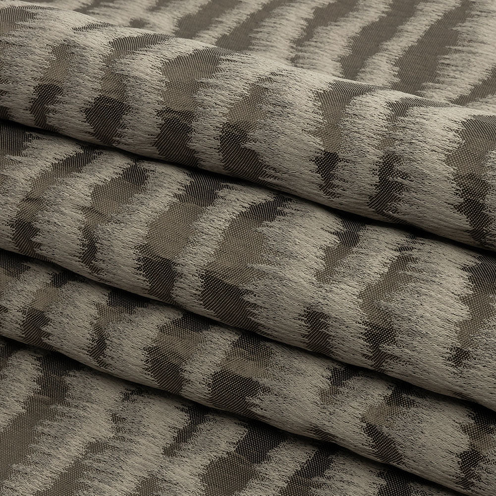 Drapery Jacquard - Truffle Abstract Stripes - British Imported