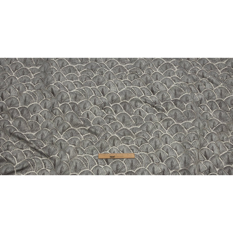 Drapery Jacquard - Grey Fan Scales - British Imported