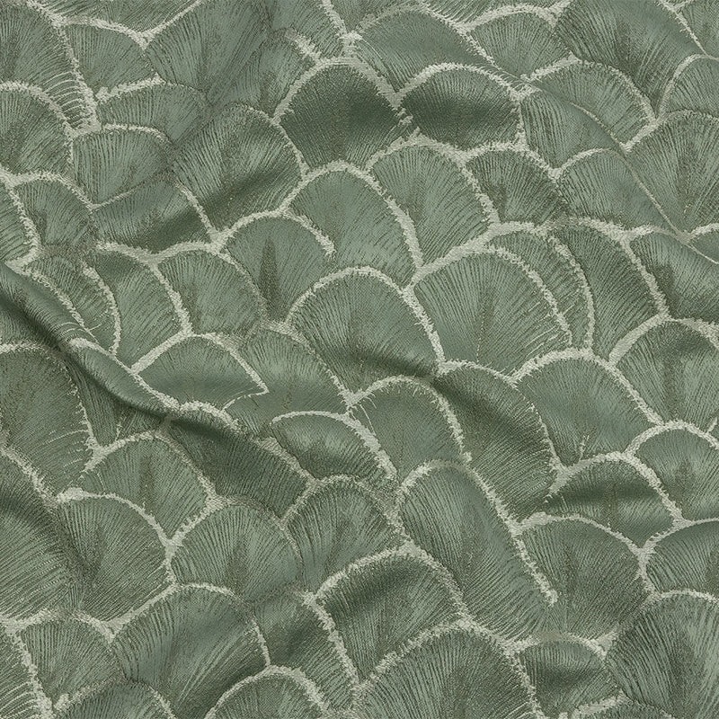 Drapery Jacquard - Jade Fan Scales - British Imported