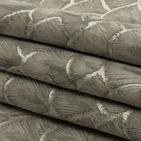 Drapery Jacquard - Pewter Fan Scales - British Imported