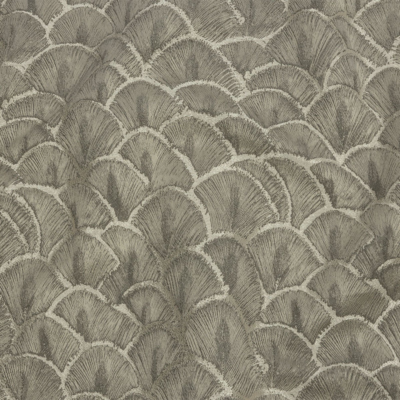 Drapery Jacquard - Pewter Fan Scales - British Imported