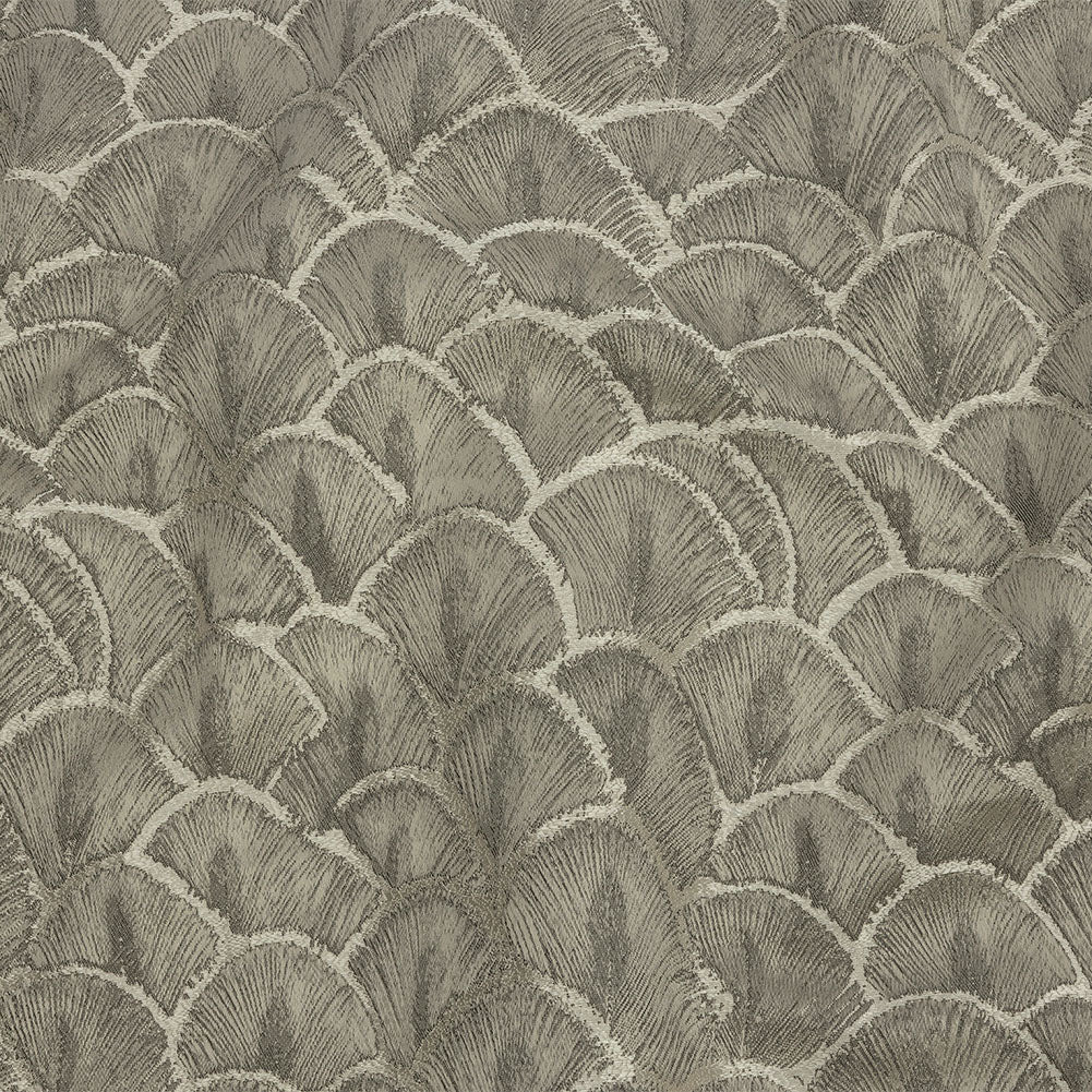 Drapery Jacquard - Pewter Fan Scales - British Imported