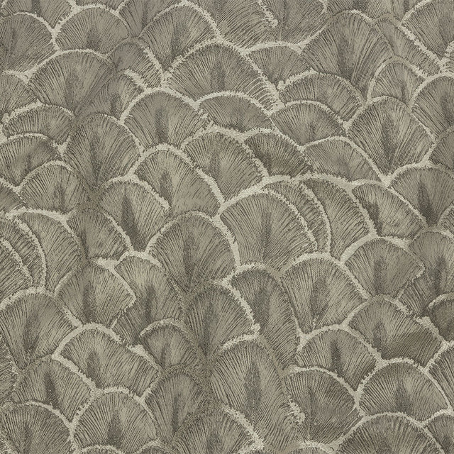 Drapery Jacquard - Pewter Fan Scales - British Imported
