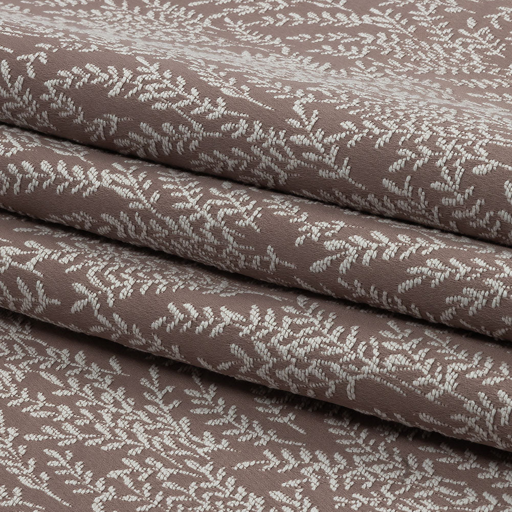 Drapery Jacquard - Mauve Little Leaves - British Imported