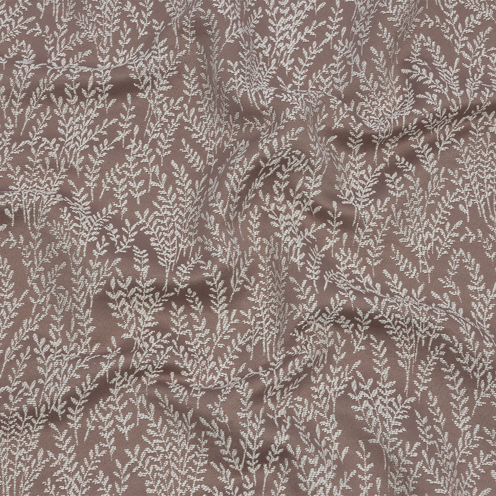 Drapery Jacquard - Mauve Little Leaves - British Imported