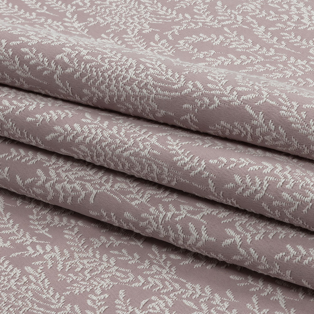 Drapery Jacquard - Orchid Little Leaves - British Imported