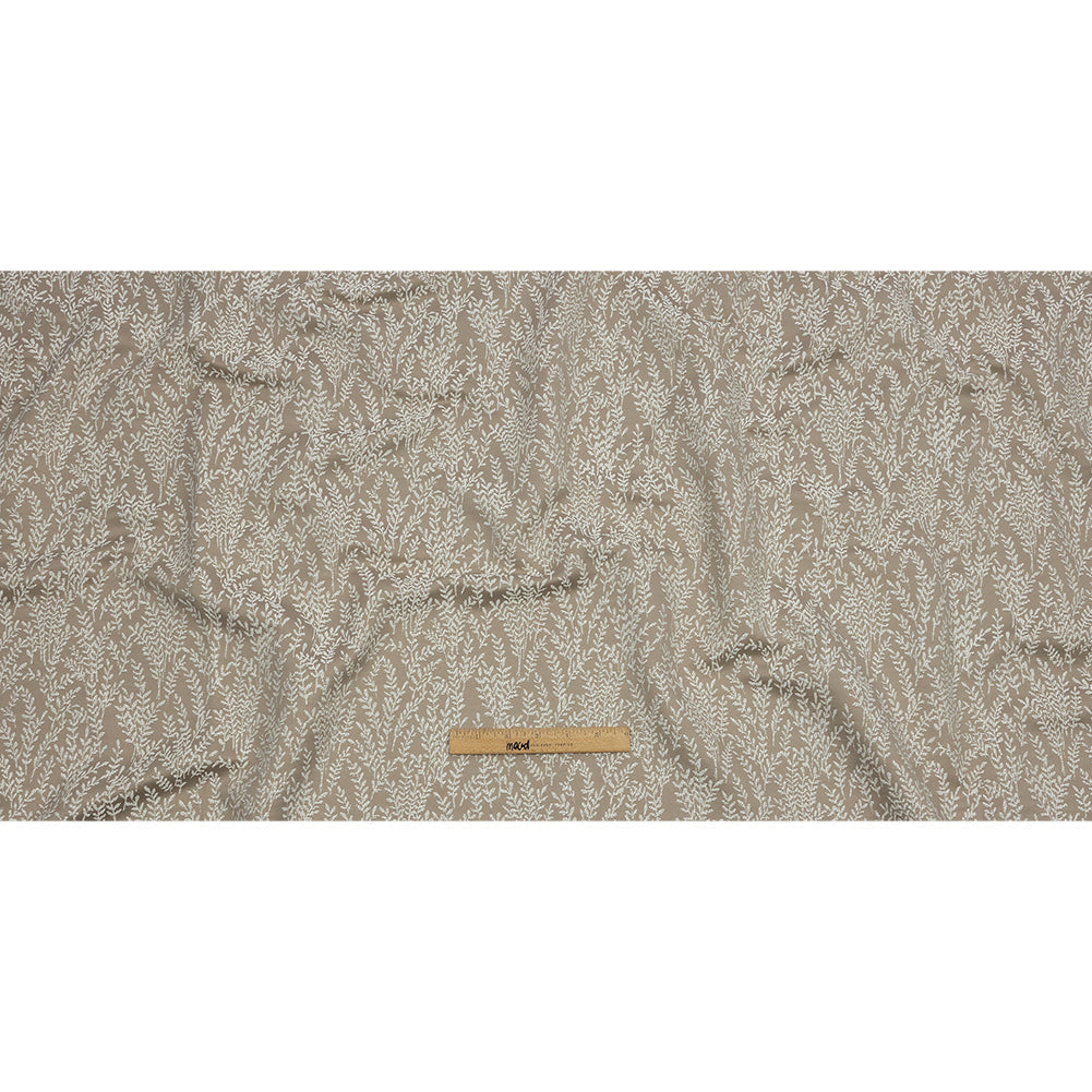 Drapery Jacquard - Putty Little Leaves - British Imported