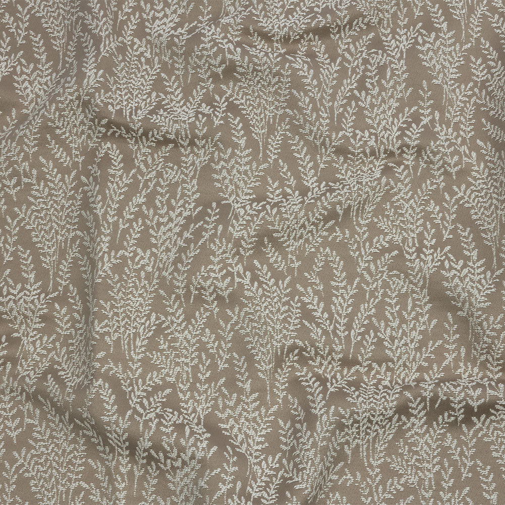 Drapery Jacquard - Putty Little Leaves - British Imported