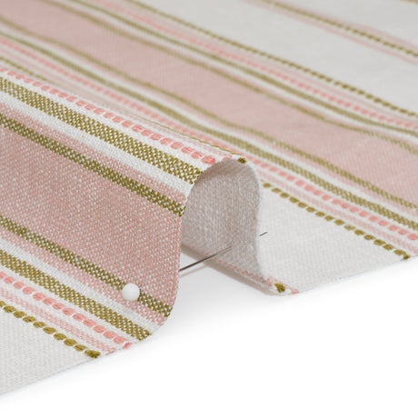 Cotton and Recycled Polyester Woven - Blush Tactile Stripes - British Imported