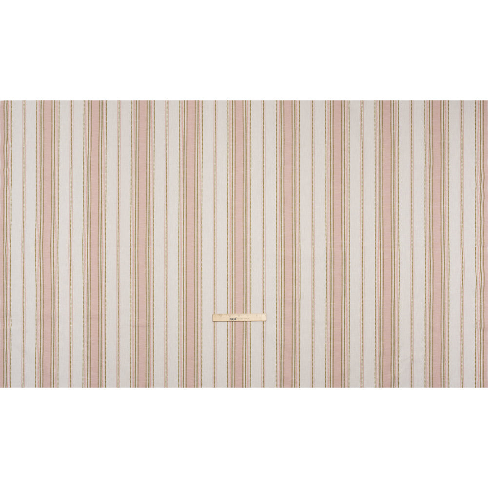 Cotton and Recycled Polyester Woven - Blush Tactile Stripes - British Imported