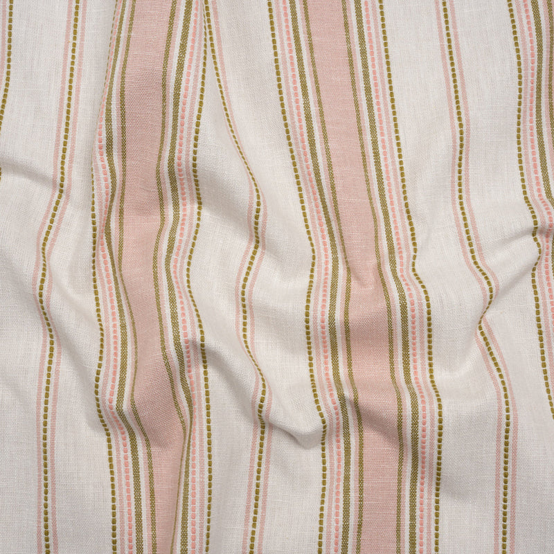 Cotton and Recycled Polyester Woven - Blush Tactile Stripes - British Imported