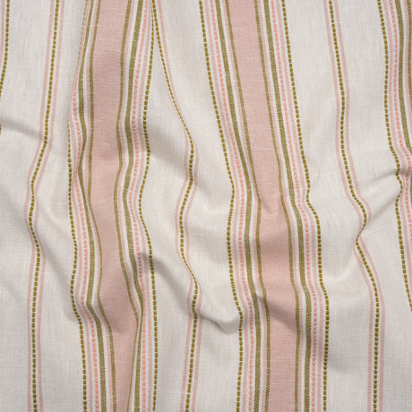 Cotton and Recycled Polyester Woven - Blush Tactile Stripes - British Imported