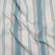 Cotton and Recycled Polyester Woven - Denim Tactile Stripes - British Imported