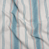 Cotton and Recycled Polyester Woven - Denim Tactile Stripes - British Imported
