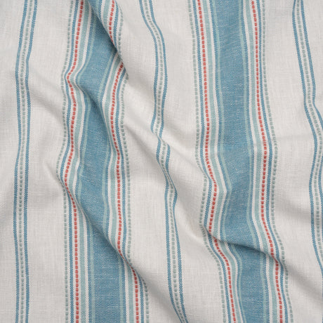 Cotton and Recycled Polyester Woven - Denim Tactile Stripes - British Imported