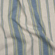 Cotton and Recycled Polyester Woven - Indigo Tactile Stripes - British Imported