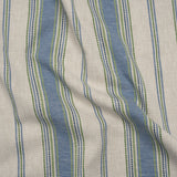 Cotton and Recycled Polyester Woven - Indigo Tactile Stripes - British Imported