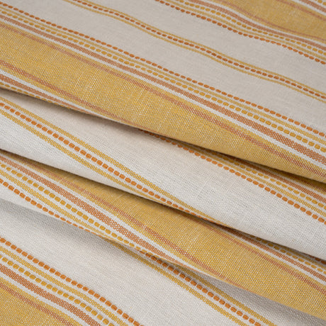 Cotton and Recycled Polyester Woven - Marigold Tactile Stripes - British Imported