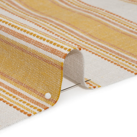 Cotton and Recycled Polyester Woven - Marigold Tactile Stripes - British Imported