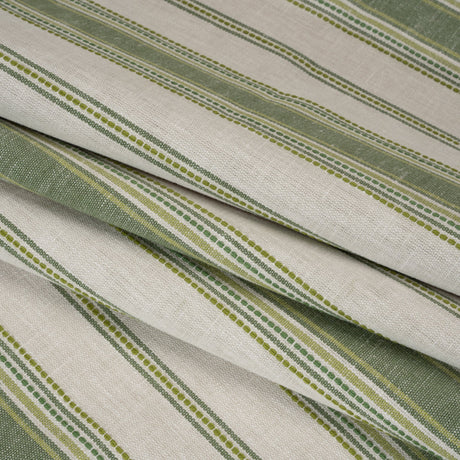 Cotton and Recycled Polyester Woven - Olive Tactile Stripes - British Imported