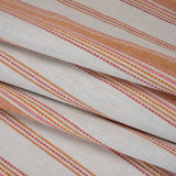 Cotton and Recycled Polyester Woven - Tangerine Tactile Stripes - British Imported
